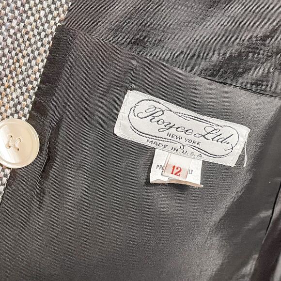 Vintage 70s 80s Royce Ltd New York Tweed Skirt and Double-Breasted Blazer Set 12 - Picture 15 of 16